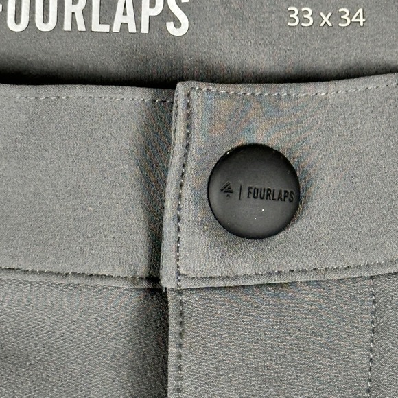 FourLaps Traverse Pants Mens 33x34 Gray Polyester Stretch Flat Front Straight - Picture 5 of 15